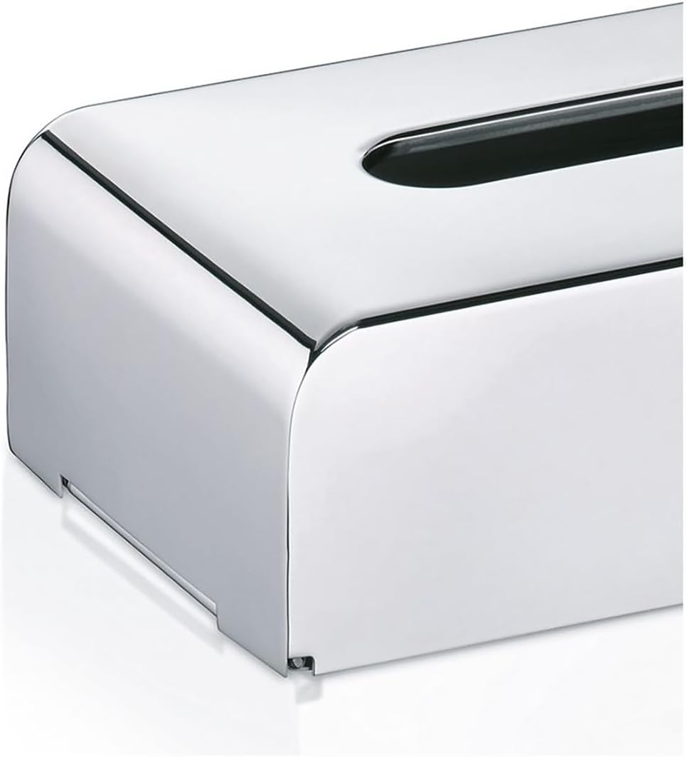 Kela 22860 Kosmetiktuchbox mit Wandhalterung, 27x 12,5X 7cm, Edelstahl 18/10, Faber, Silber Glänzend