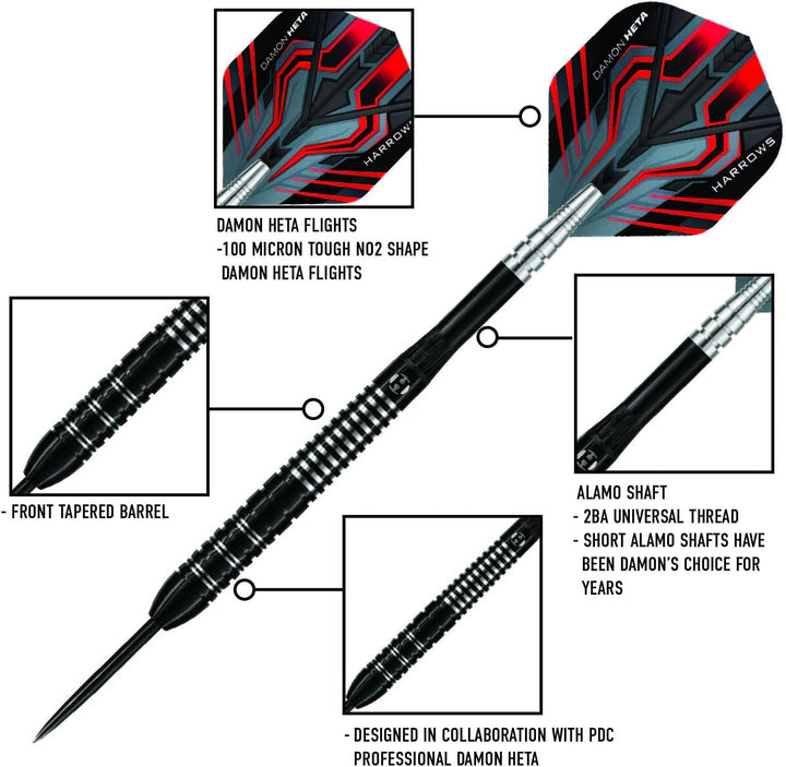 Harrows Darts Damon Heta 90% Tungsten Steeldarts 25g, 25g