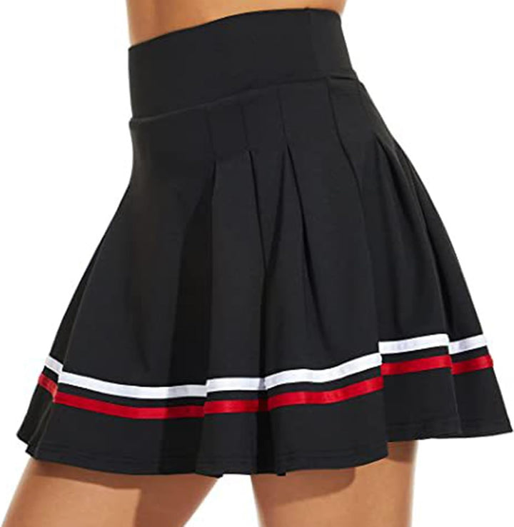 ThreeH Falten-Tennisröcke für Frauen Sportliche Casual Skorts mit Taschen Eingebaute Shorts Hochtail