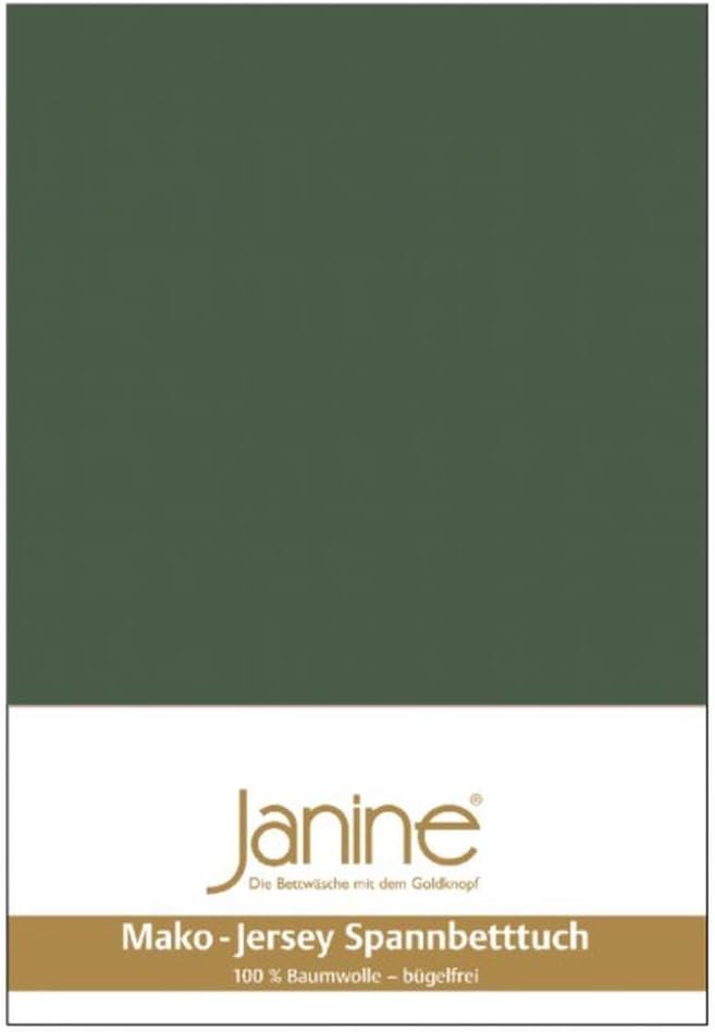 Janine Spannbetttuch 5007 Mako Jersey 140/200 bis 160/200 cm olivgrün Fb. 76 140/200 cm - 160/200 cm