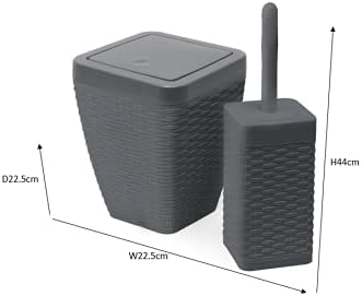 Addis, Rattan-Kunststoff, anthrazit, Bin & Toilet Set Bin & Toilet Set Anthrazit, Bin & Toilet Set A