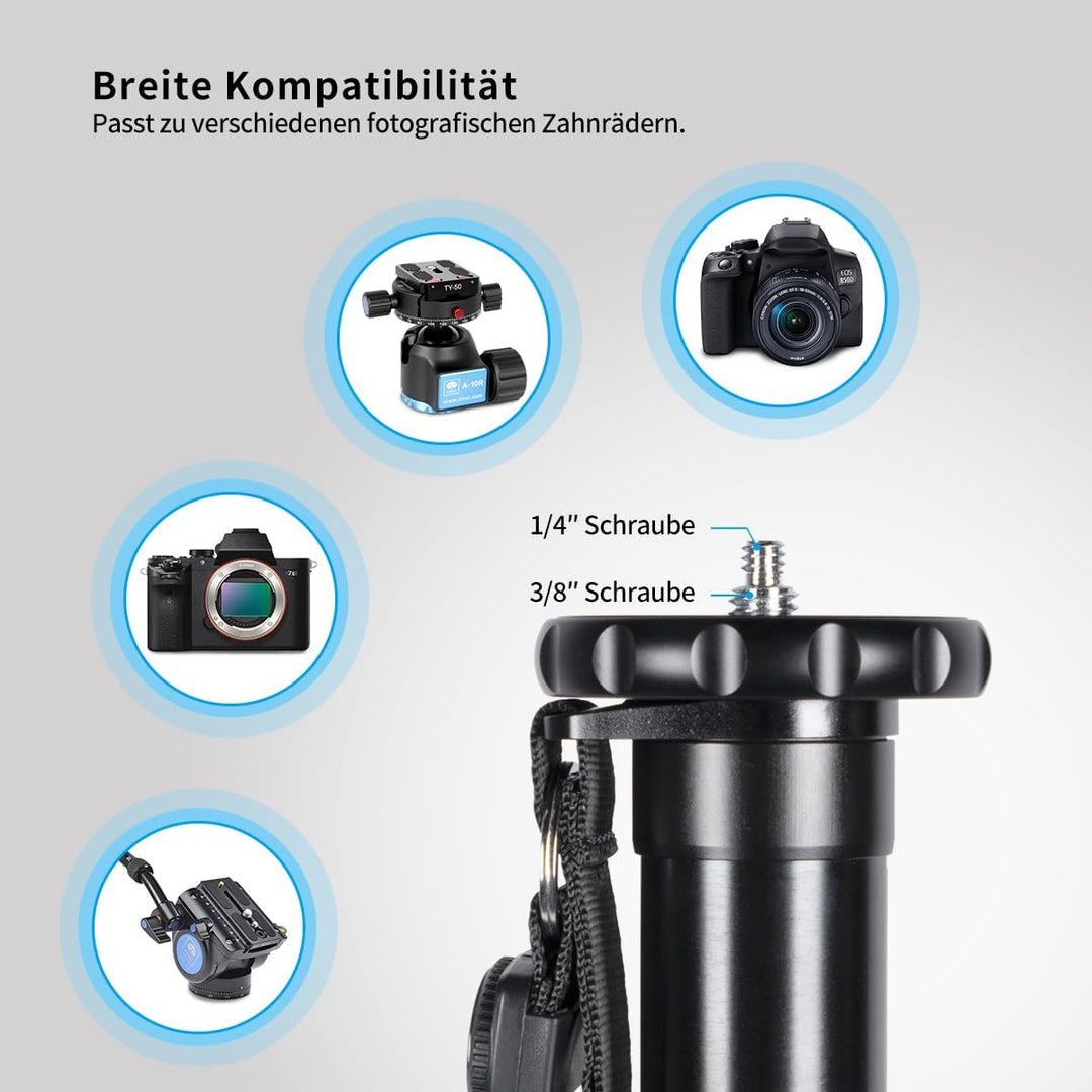 SIRUI P-306 Camera Kamera Reise Einbeinstativ Monopod, Aluminium 0.56kg Einbeinstativ, 6 Sektionen,