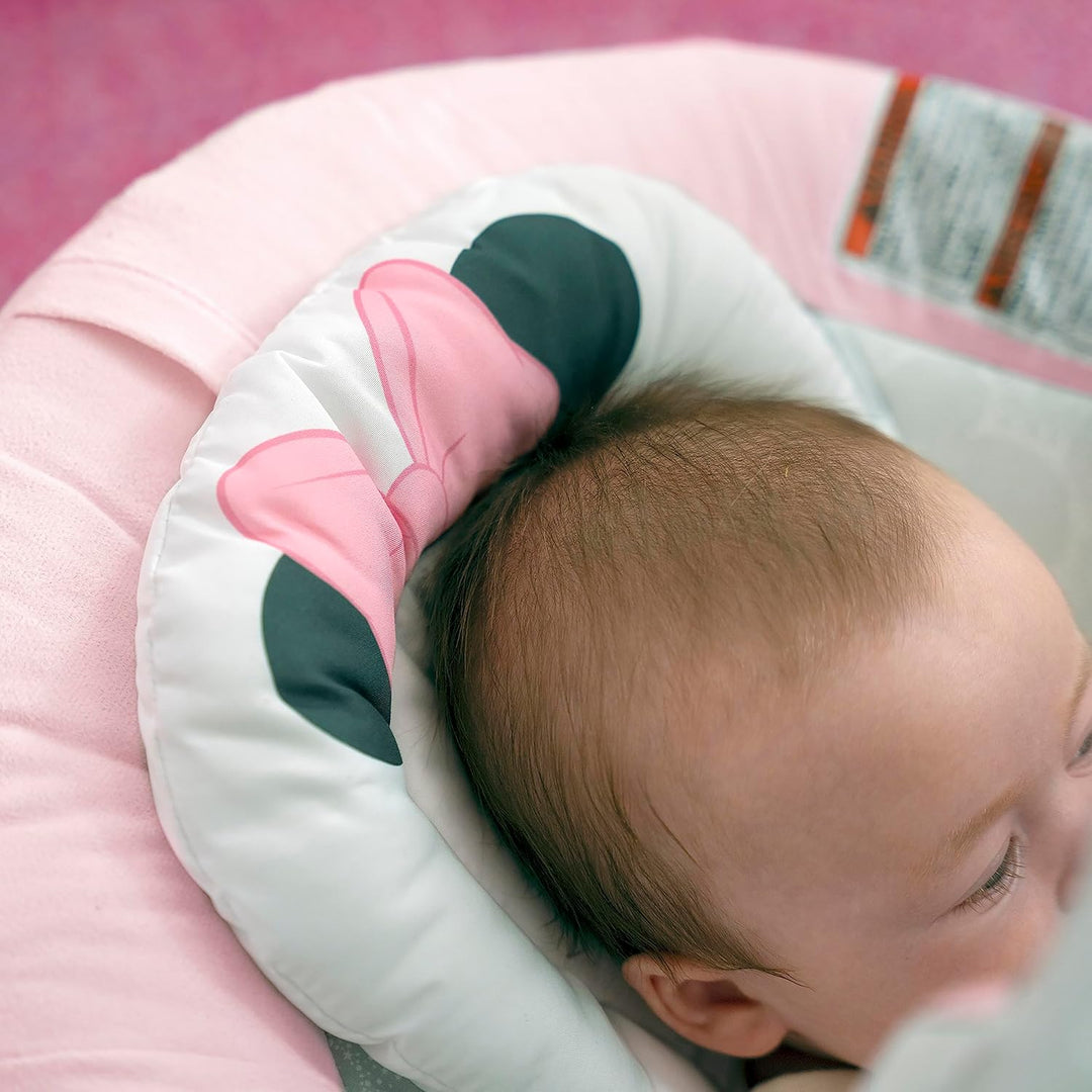 Bright Starts, Disney Baby, Minnie Maus Rosy Skies Babywippe mit beruhigenden Vibrationen mit 7 Melo