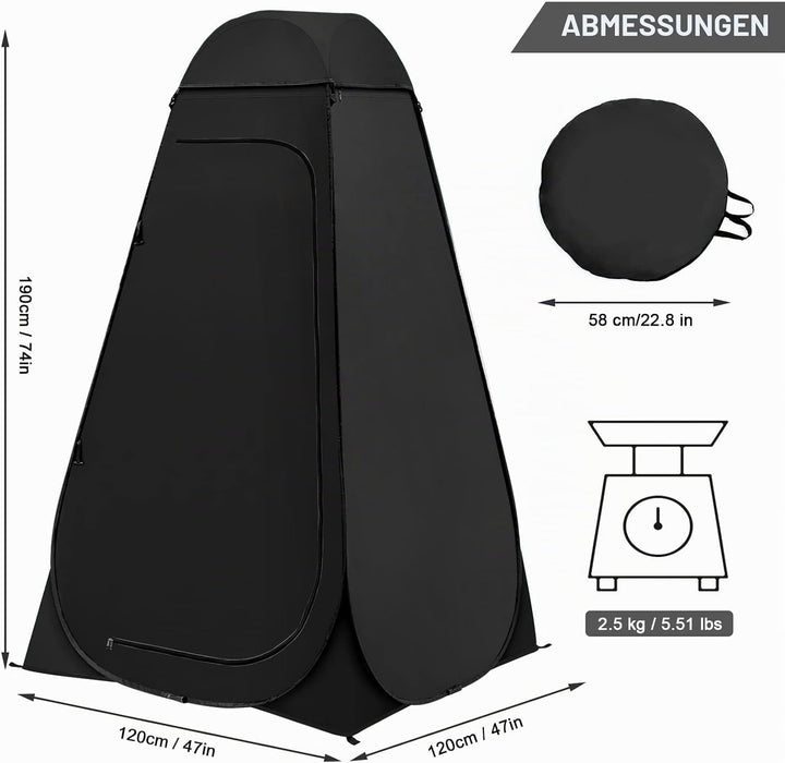 BRIAN & DANY Duschzelt Camping, Pop Up Toilettenzelt, Tragbares Umkleidezelt mit Regenschutz und Fen