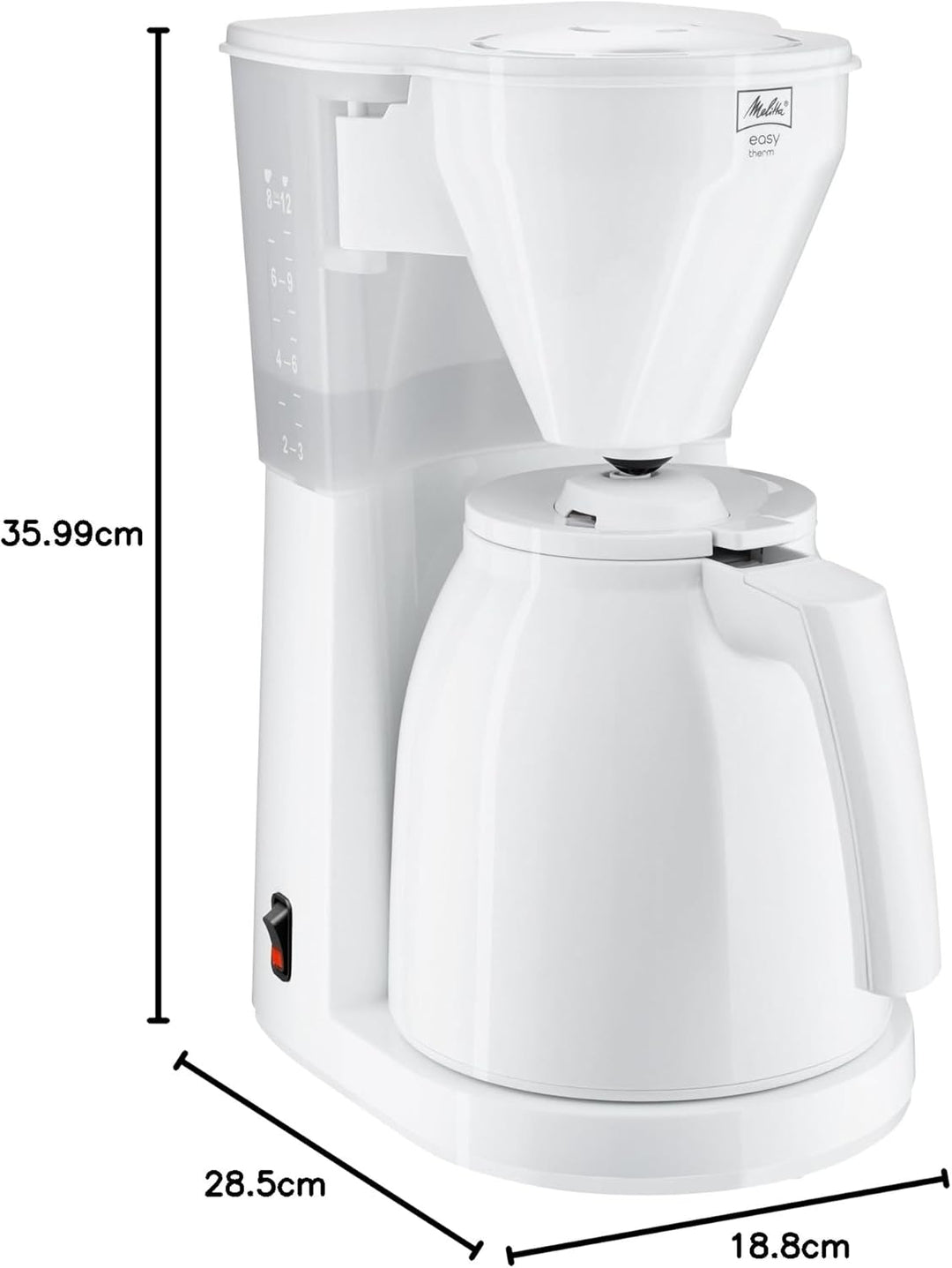 Melitta 1010-05 wh Easy Therm Kaffeefiltermaschine -Thermkanne -Tropfstopp -Schwenkfilter weiss Weis