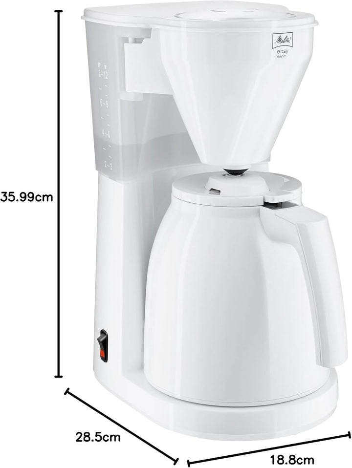 Melitta 1010-05 wh Easy Therm Kaffeefiltermaschine -Thermkanne -Tropfstopp -Schwenkfilter weiss Weis