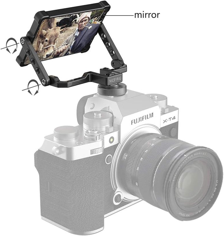 NICEYRIG Flip Screen Spiegelreflex Selfie Mirror für Kamera/Smartphone, Kamera-Flip-Bildschirm Faltb