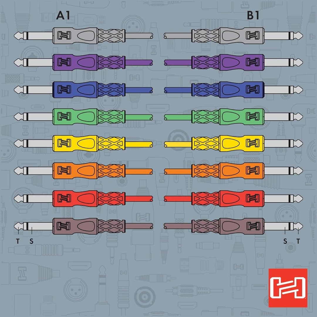 Hosa CPP845 Patchkabel (6,3mm TS-Beidseitig 1,5m) (8er Pack)
