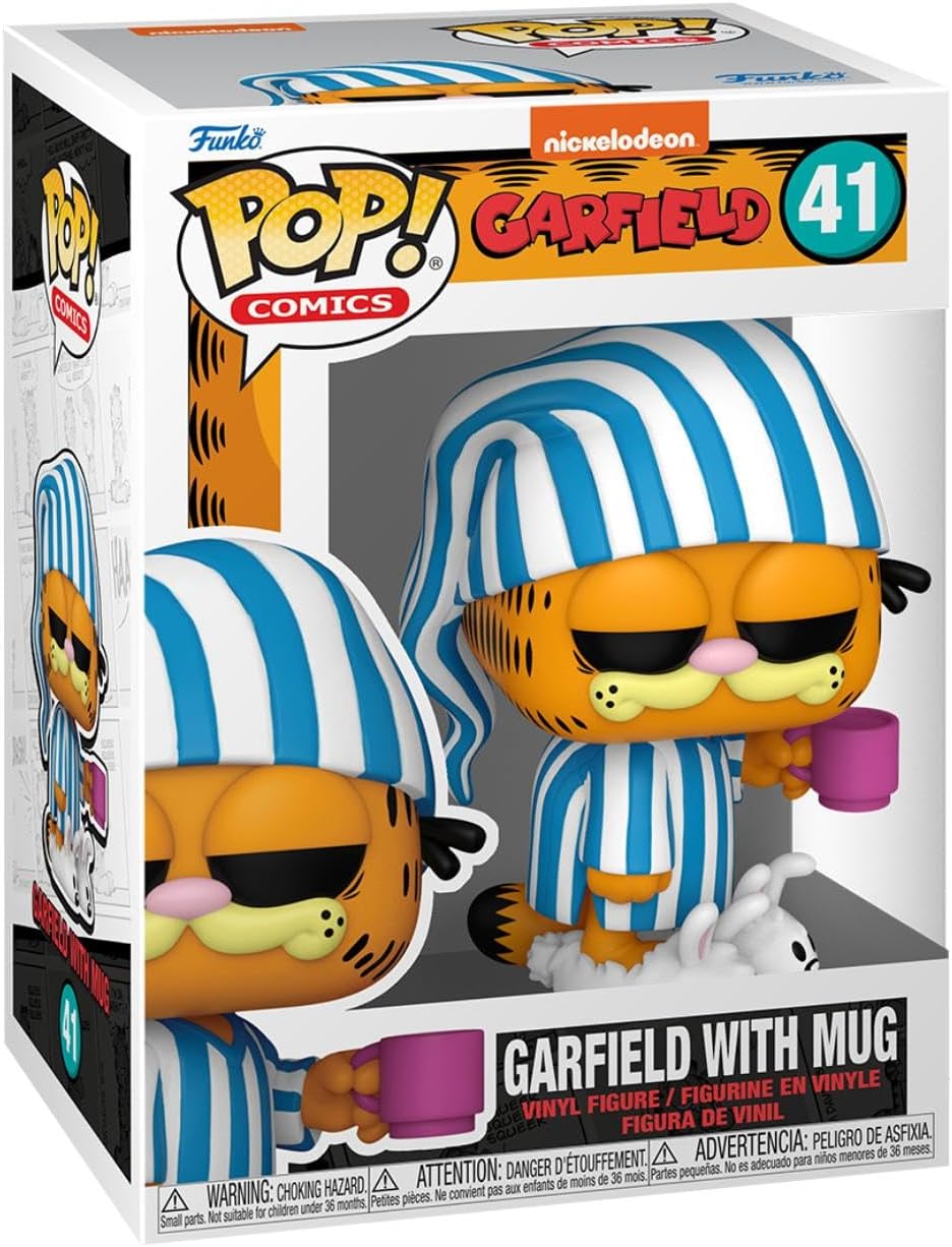Funko Pop! Comics: Garfield– Garfield mit Mug - Vinyl-Sammelfigur - Geschenkidee - Offizielle Handel