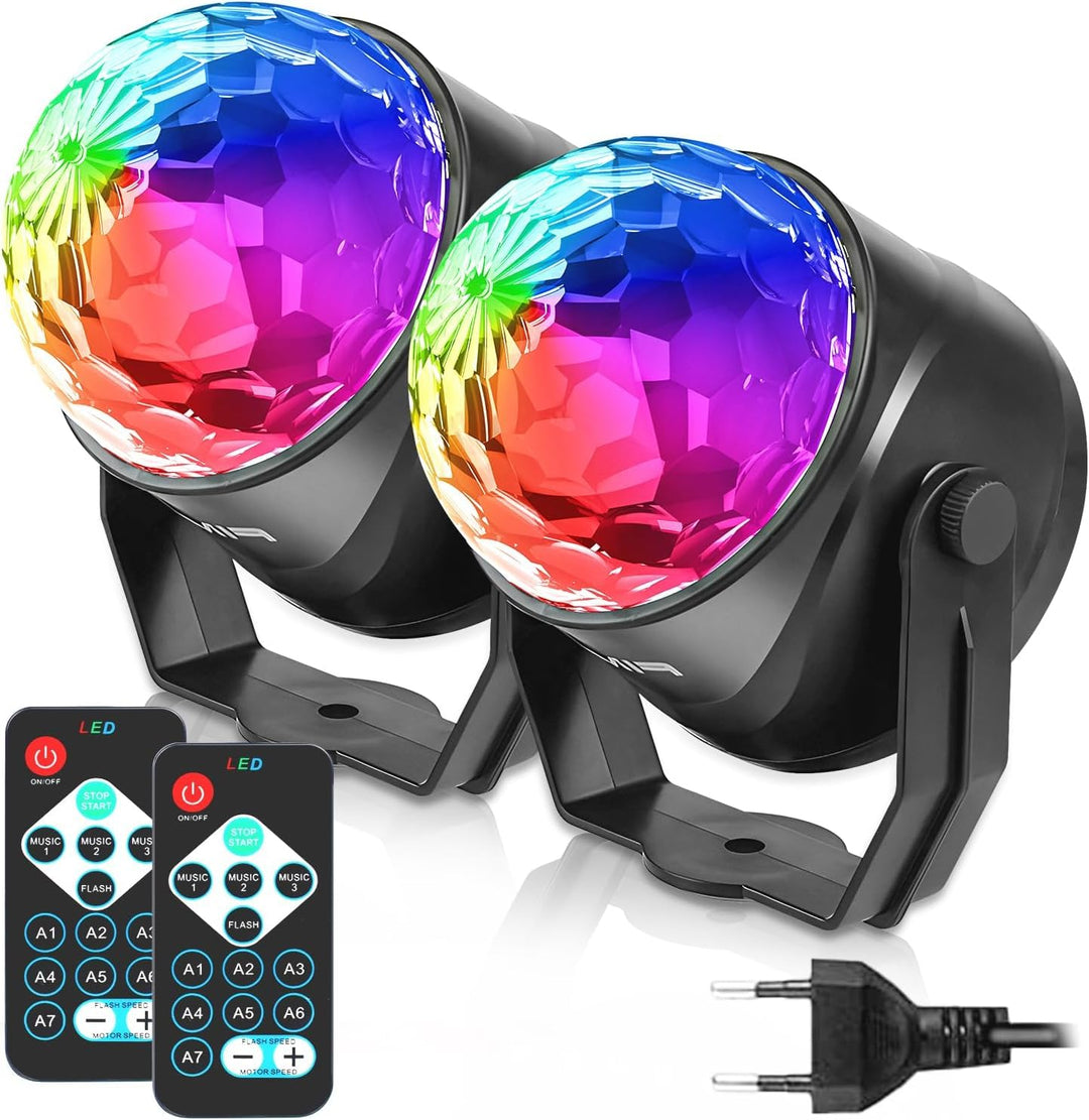 FIMEI Discokugel LED,2 Stück,Disco Licht mit Fernbedienung für Weihnachten,Halloween,Party, Abend, B