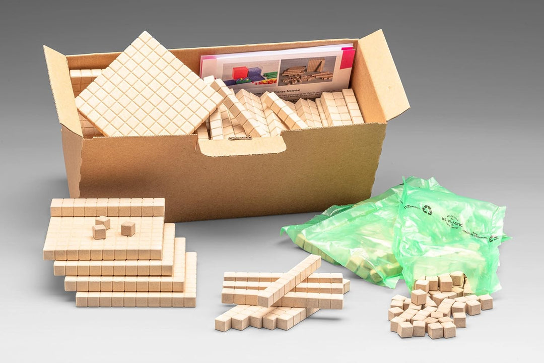 WISSNER aktiv lernen - Dienes Klassensatz zum Dezimalrechnen 432 Teile - RE-Wood 432 pieces Single,