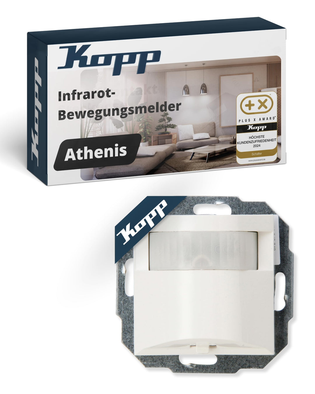Kopp LED Infrarot-Bewegungsmelder Athenis reinweiss 808429186 Single, Single