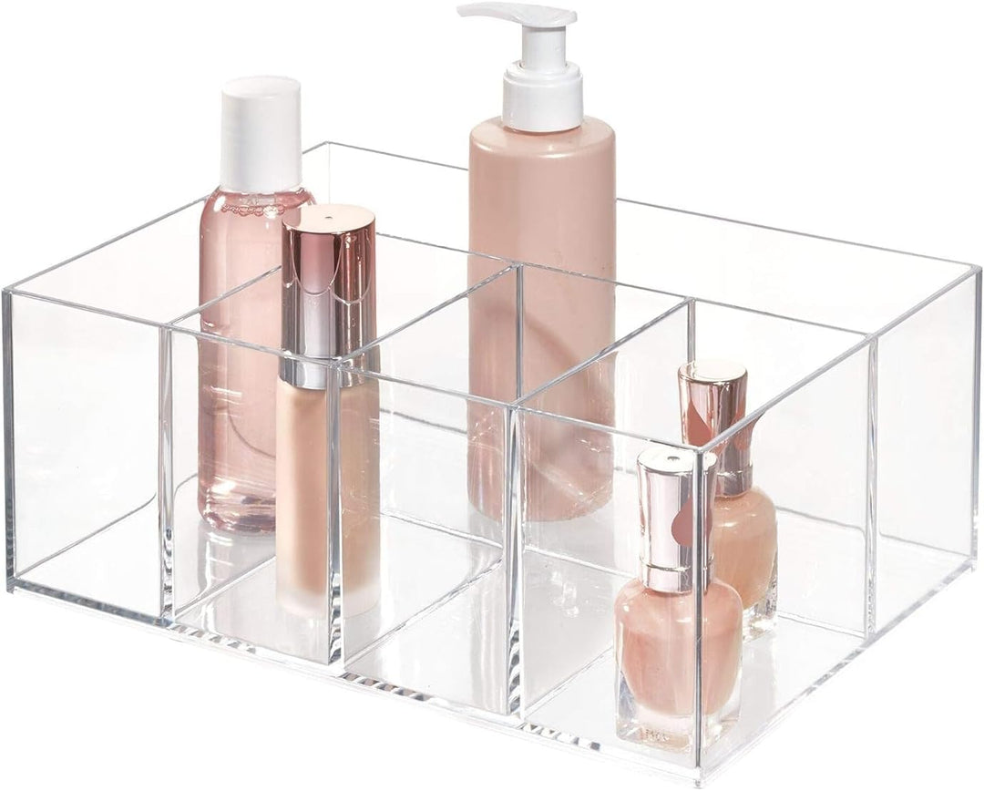 iDesign Badezimmer-Organizer mit 5 Fächern, aus Kunststoff, The Clarity Collection – 25,1 x 17,5 x 1