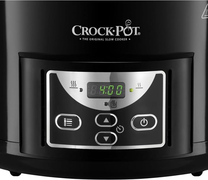 Crockpot Schongarer | 4,7 l (bis zu 5 Personen) | programmierbare Zeitschaltuhr | Schwarz