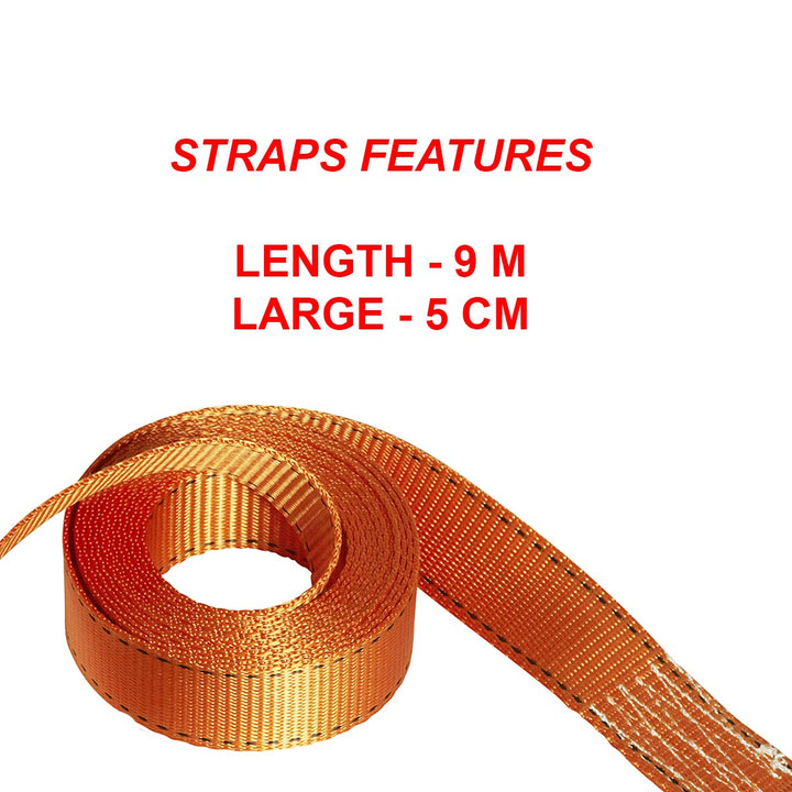 Master Lock 3260EURDAT Fast Link Spanngurt mit Ratsche und J-Haken, Orange, 9 m x 50 mm Gurt 26.0 cm