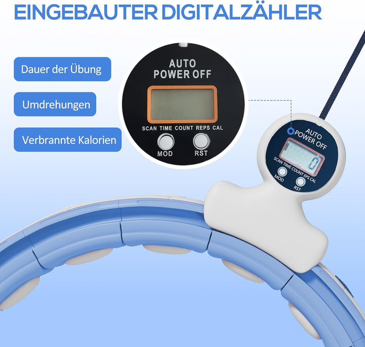 SPORTNOW Smart Hula Hoop Reifen Erwachsene mit Gewicht Kugel Zähler 16 Knoten (76-113cm) Einstellbar