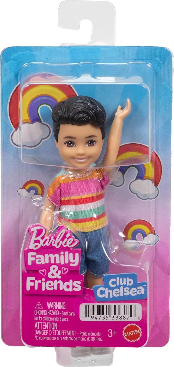 Barbie Club Chelsea, kleine Puppe Koji, ca. 15 cm gross, Junge mit braunem Haar und abnehmbarem gest