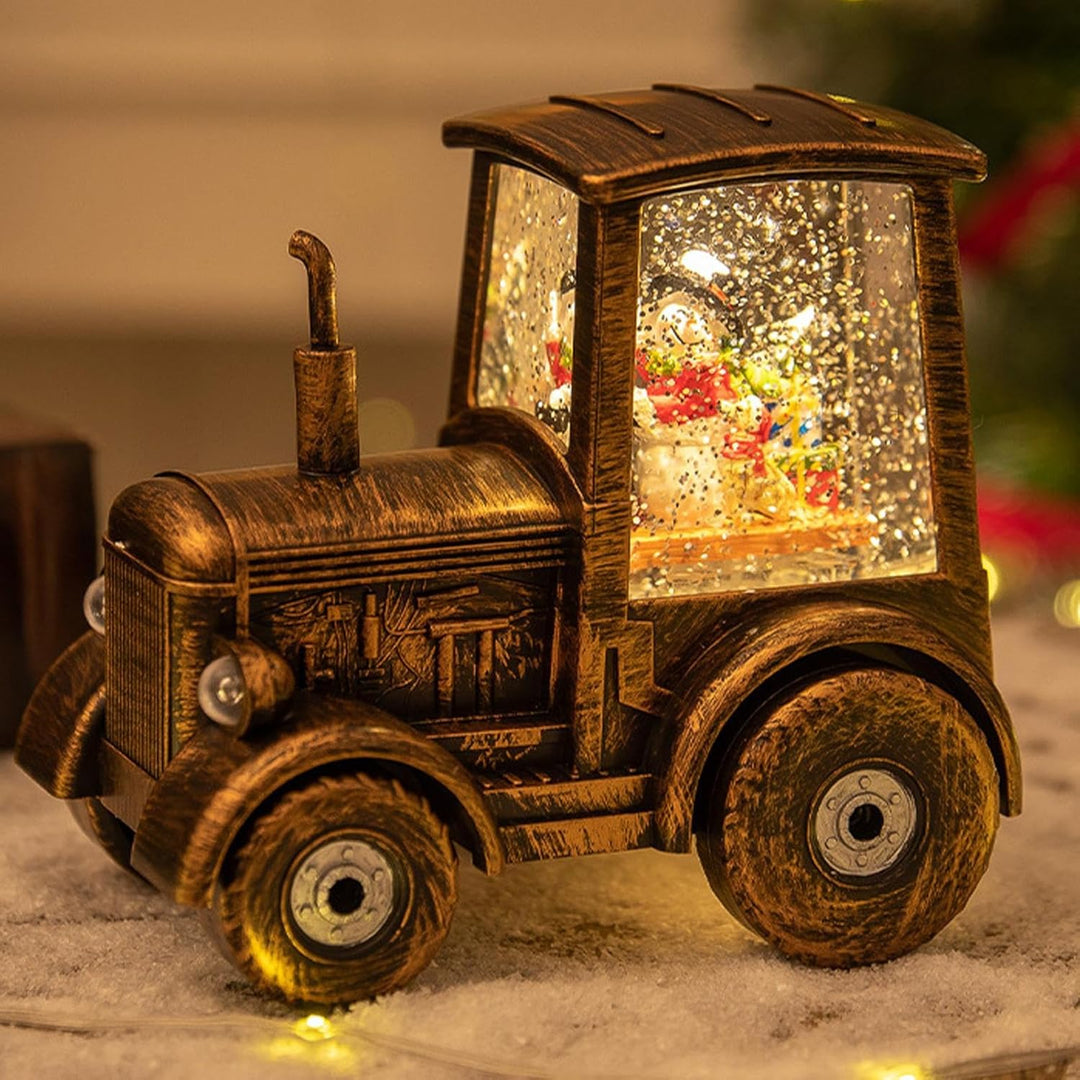 Weihnachts-Schneekugel | Traktor-Weihnachtsdekoration, beleuchtete Schneekugel für den Innenbereich,