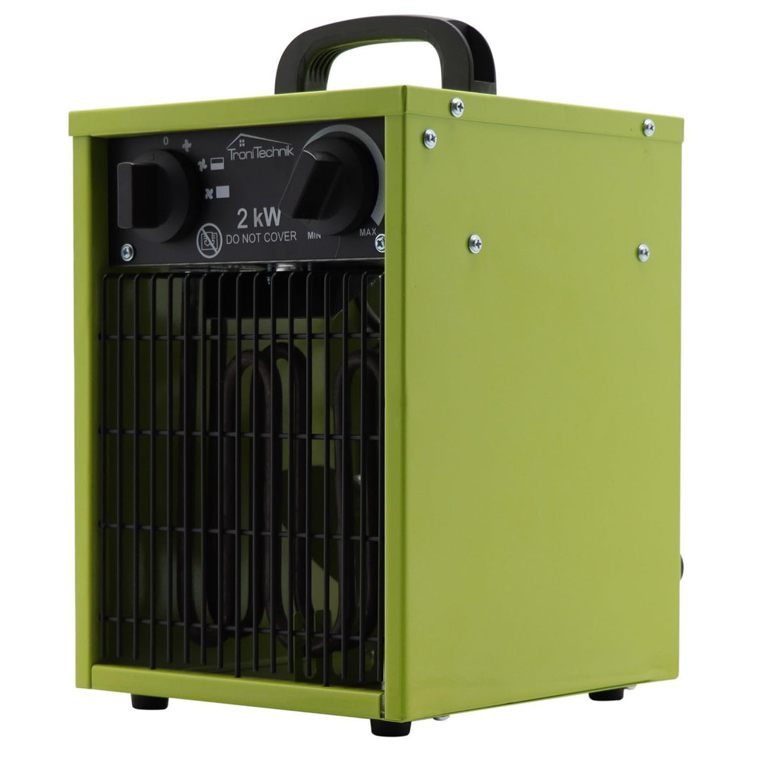 Tronitechnik® Elektroheizer Heizlüfter Bauheizer 2 KW mit integriertem Thermostat elektrisch Heizger