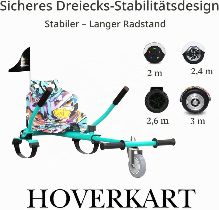 Hoverkart-Sitz für Scooter und Gokart – Sitzaufsatz für Hoverboards, Hovergokart für Hoverboards, Si
