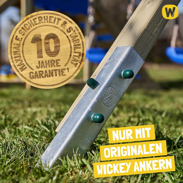 Wickey Spielturm Klettergerüst MultiFlyer Light, Schaukel & grüner Rutsche, Outdoor Kinder Klettertu