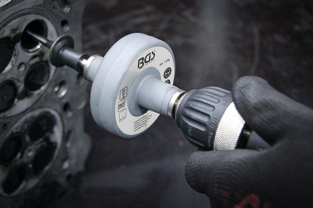 BGS 1738 | Ventileinschleif-Bohrmaschinenaufsatz | 13 mm Schaft | inkl. Saugteller in 20, 30, 35 und