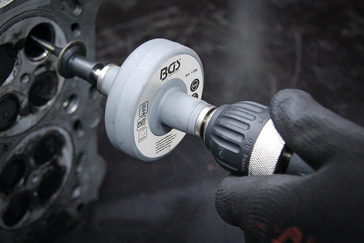 BGS 1738 | Ventileinschleif-Bohrmaschinenaufsatz | 13 mm Schaft | inkl. Saugteller in 20, 30, 35 und