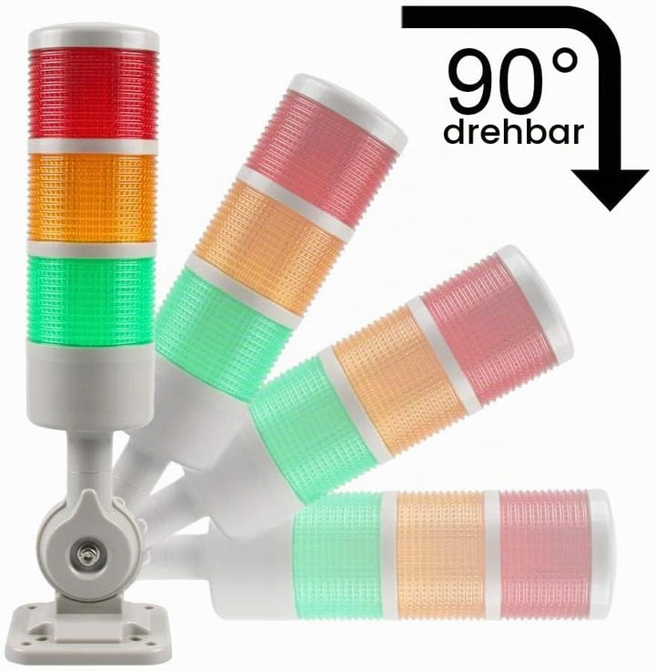 LUBAN Industrielle Warnleuchte, CNC-Maschinenwarnleuchte mit Summer &amp; drehbarem Sockel, 2-stufige Si