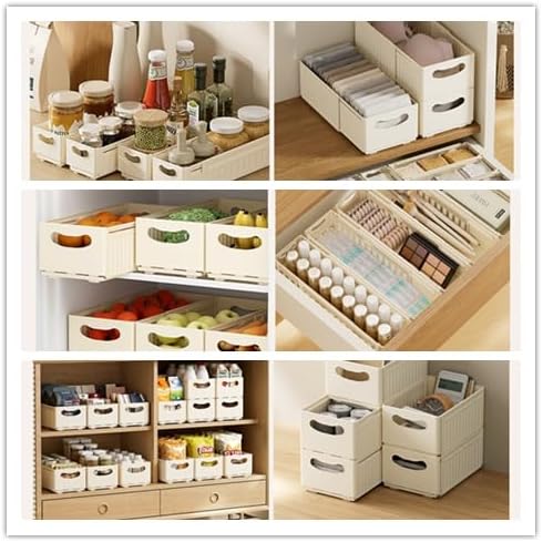 Teleskopschublade,Ausziehbare Aufbewahrungsbox Schrank Organizer Kleiderschrank, Faltbare Kunststoff