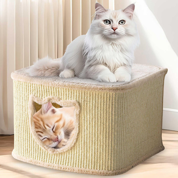 zooprinz Premium Katzenhaus – Katzenkorb für Katze – mit dicken Sisal Wänden an der Katzenbox – Höhl