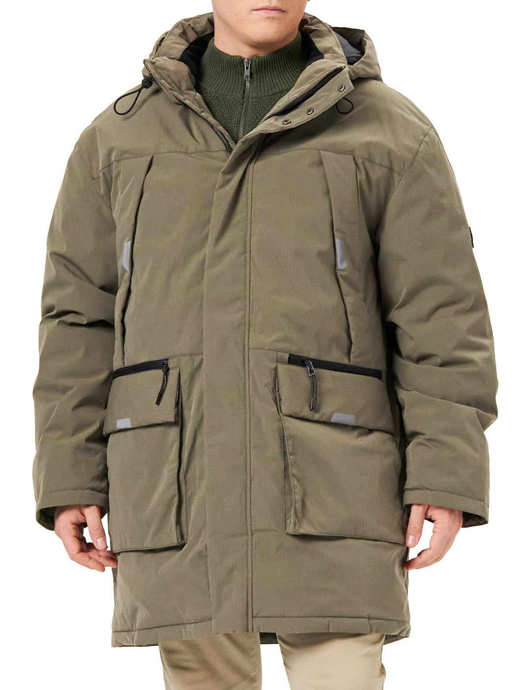 TOM TAILOR Denim Herren Artic Winterparka L 10415 - Dusty Olive Green, L 10415 - Dusty Olive Green
