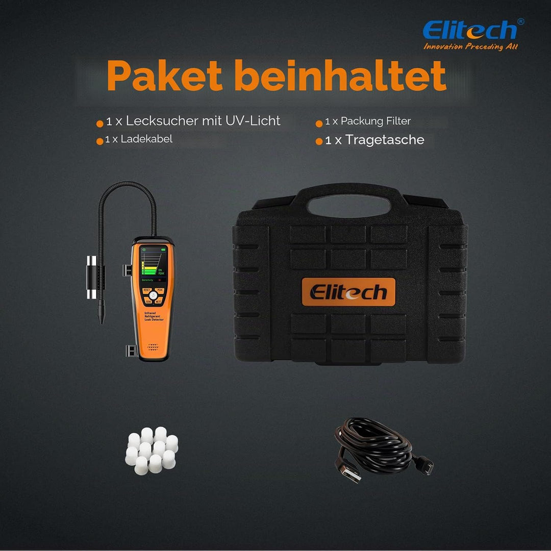 Elitech Infrarot Kältemittel Lecksucher ILD-200 Pro Max Hochpräzise 1g/Jahr Erkennung R134a/R1234yf