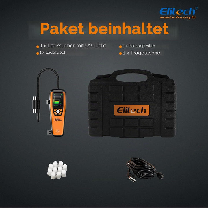 Elitech Infrarot Kältemittel Lecksucher ILD-200 Pro Max Hochpräzise 1g/Jahr Erkennung R134a/R1234yf