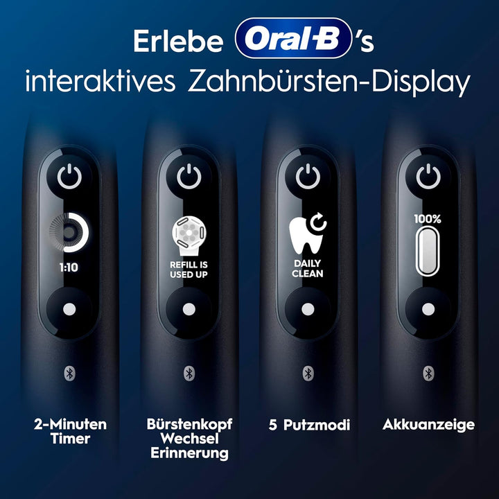 Oral-B iO Series 6 Elektrische Zahnbürste/Electric Toothbrush, Doppelpack & 3 Aufsteckbürsten, 5 Put