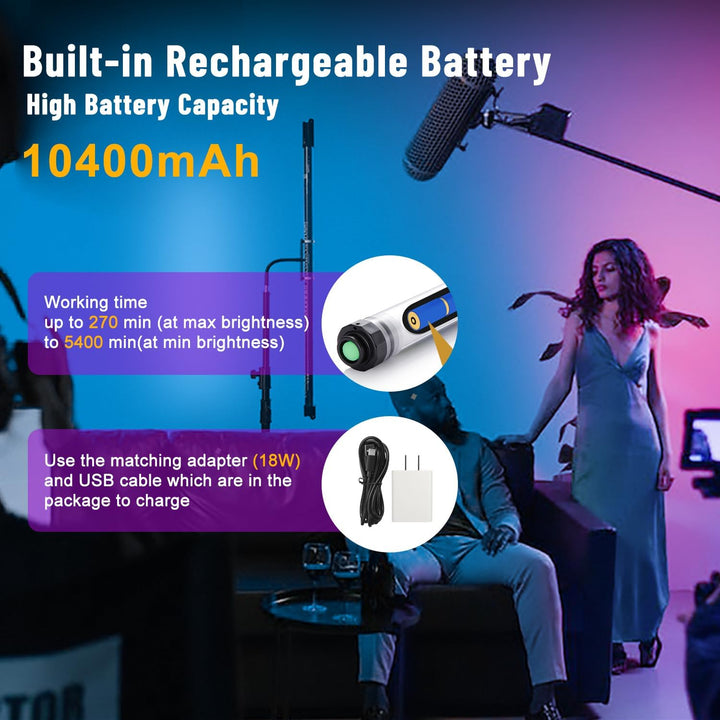 LUXCEO P120 RGB Videoleuchte Lichtstab1350 Lumen, 3000K-5750K LED Handheld Fotografie Licht,APP-Steu