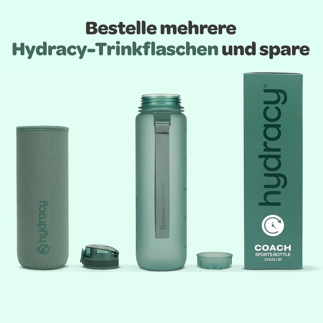 Hydracy Trinkflasche mit Fruchteinsatz - 1L Wasserflasche - BPA-freie Trinkflasche mit Zeitmarkierun
