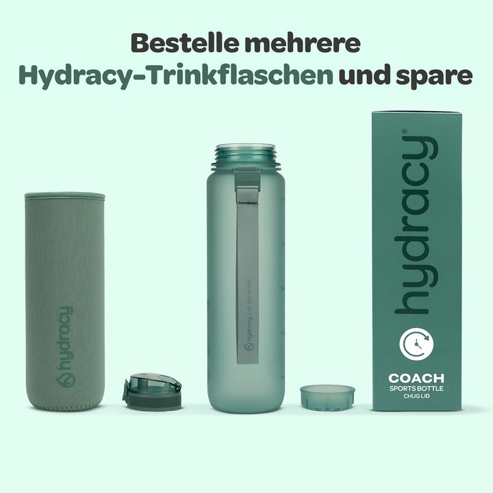 Hydracy Trinkflasche mit Fruchteinsatz - 1L Wasserflasche - BPA-freie Trinkflasche mit Zeitmarkierun