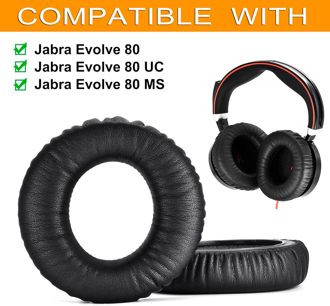 Evolve 80 Ohrpolster – Defean Ersatz-Ohrpolster, kompatibel mit Jabra Evolve 80, Evolve 80 UC, Evolv