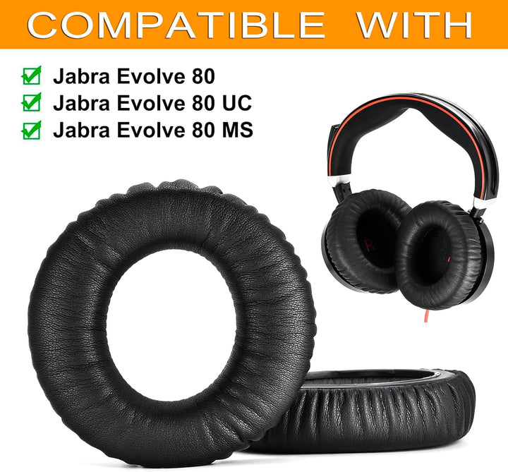 Evolve 80 Ohrpolster – Defean Ersatz-Ohrpolster, kompatibel mit Jabra Evolve 80, Evolve 80 UC, Evolv