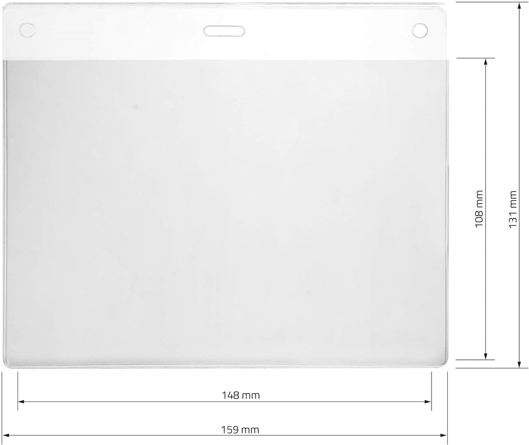 Karteo Kartenhüllen A6 Format [100 Stück] Vinyl Ausweishüllen 148 x 105 mm horizontal transparent al