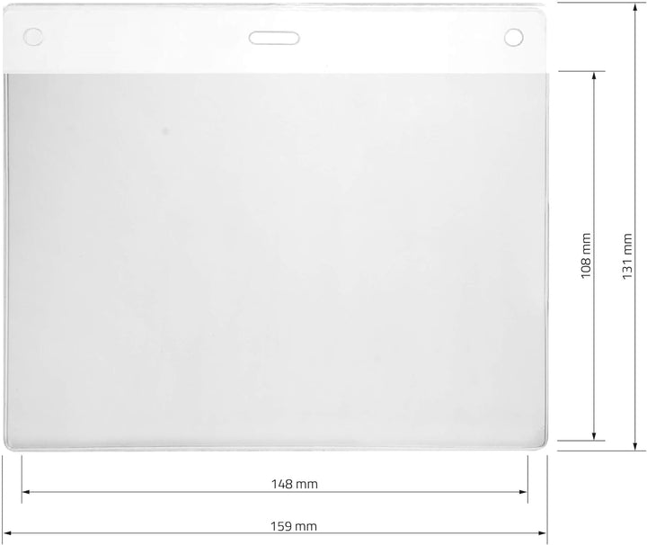 Karteo Kartenhüllen A6 Format [100 Stück] Vinyl Ausweishüllen 148 x 105 mm horizontal transparent al