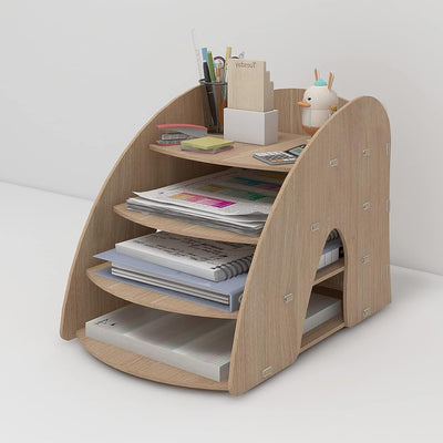 PUNCIA Dokumentenablage A4 Briefablage Ablagefächer Holz Schreibtisch Datei Organizer Papierablage A