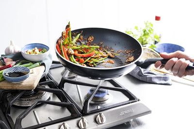 GreenPan Andorra Gesunder Keramik-Wok, 28 cm, PFAS-frei, Induktion, Backofenfest, Schwarz Wok 28cm,