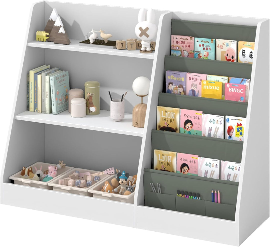 Kinderregal, Bücherregal für Kinder, Kinderzimmerregal, Bücherregal Aufbewahrungsregal mit 4 Ablage