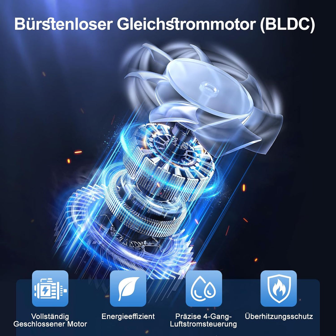 Industrieller Outdoor-Standventilator 50 cm mit bürstenlosem BLDC-Motor, 90°Oszillation & 25°verstel