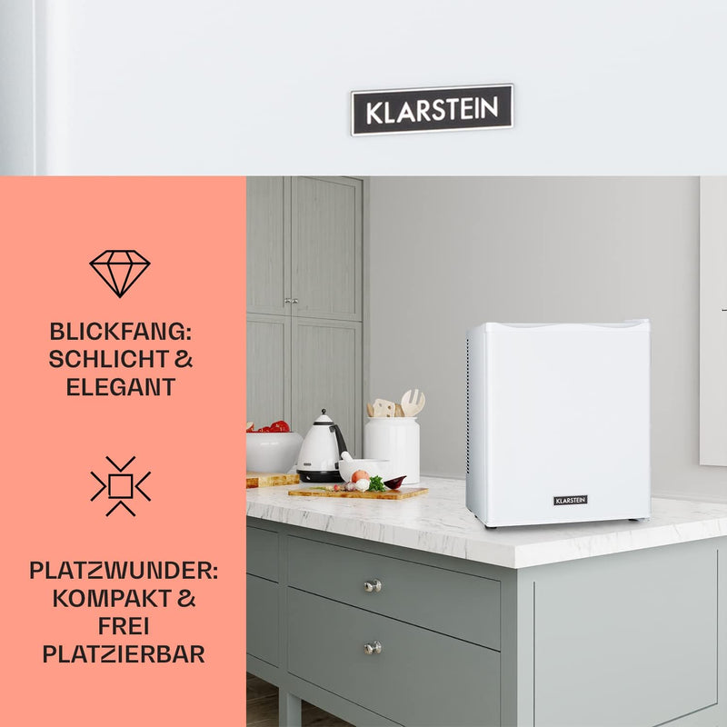 Klarstein Mini Kühlschrank für Zimmer, 23L Mini-Kühlschrank für Getränke & Kosmetik, Kleine Minibar,