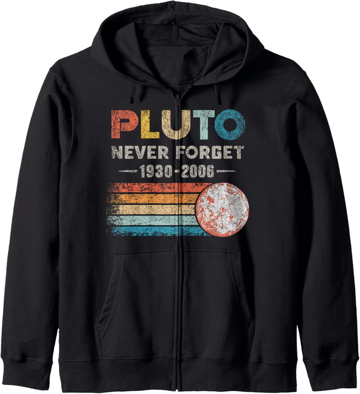 Vintage Never Forget Pluto Lustiges Retro Astronomie Space Kapuzenjacke