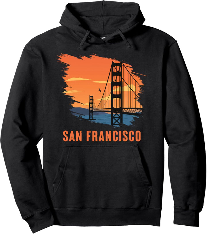 San Francisco Retro Golden Gate Bridge aus Kalifornien Pullover Hoodie