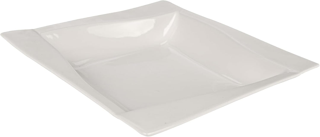 6-Tlg Suppenteller Tief aus Porzellan - 20,5 cm - Pastateller Set 6 Personen - Weiss Tiefe Teller -
