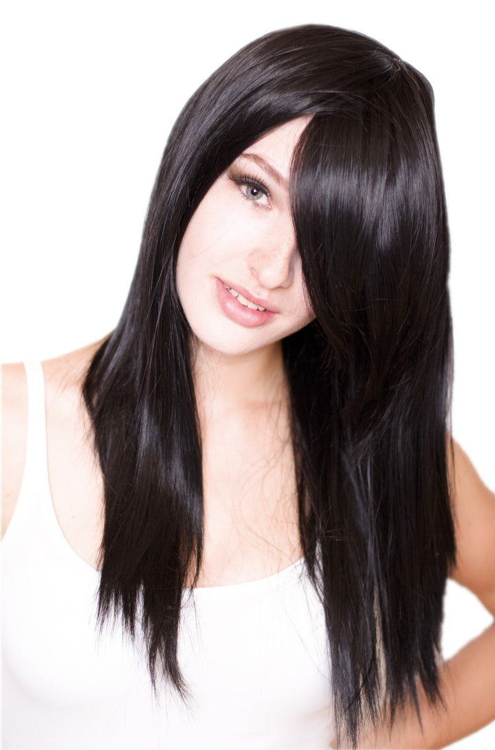 Prettyland Schwarz lange Glatt Perücke final fantasy Tifa Lockhart Rinoa Heartilly C994, schwarz